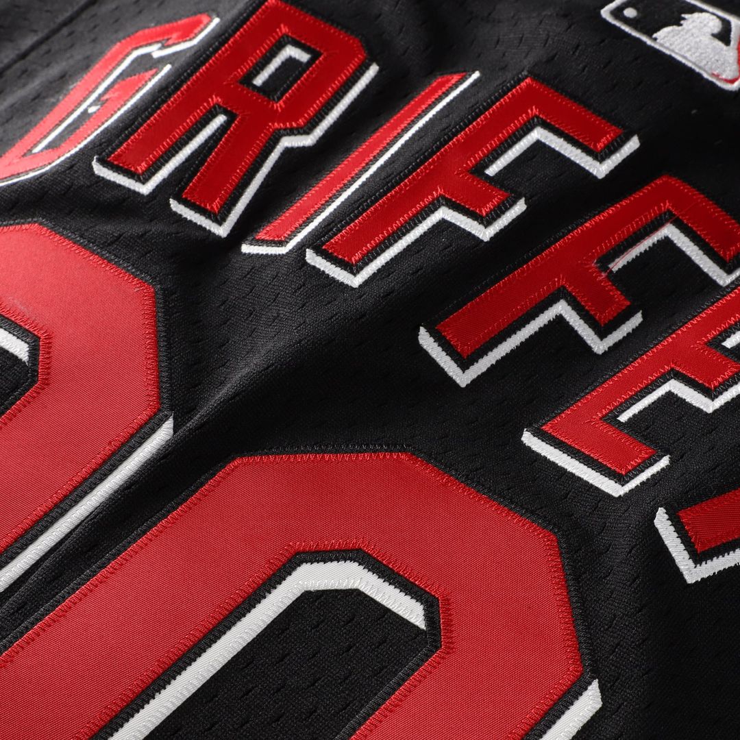 Cincinnati Reds Ken Griffey Jr. Black Big & Tall Cooperstown Mesh Batting Practice Jersey