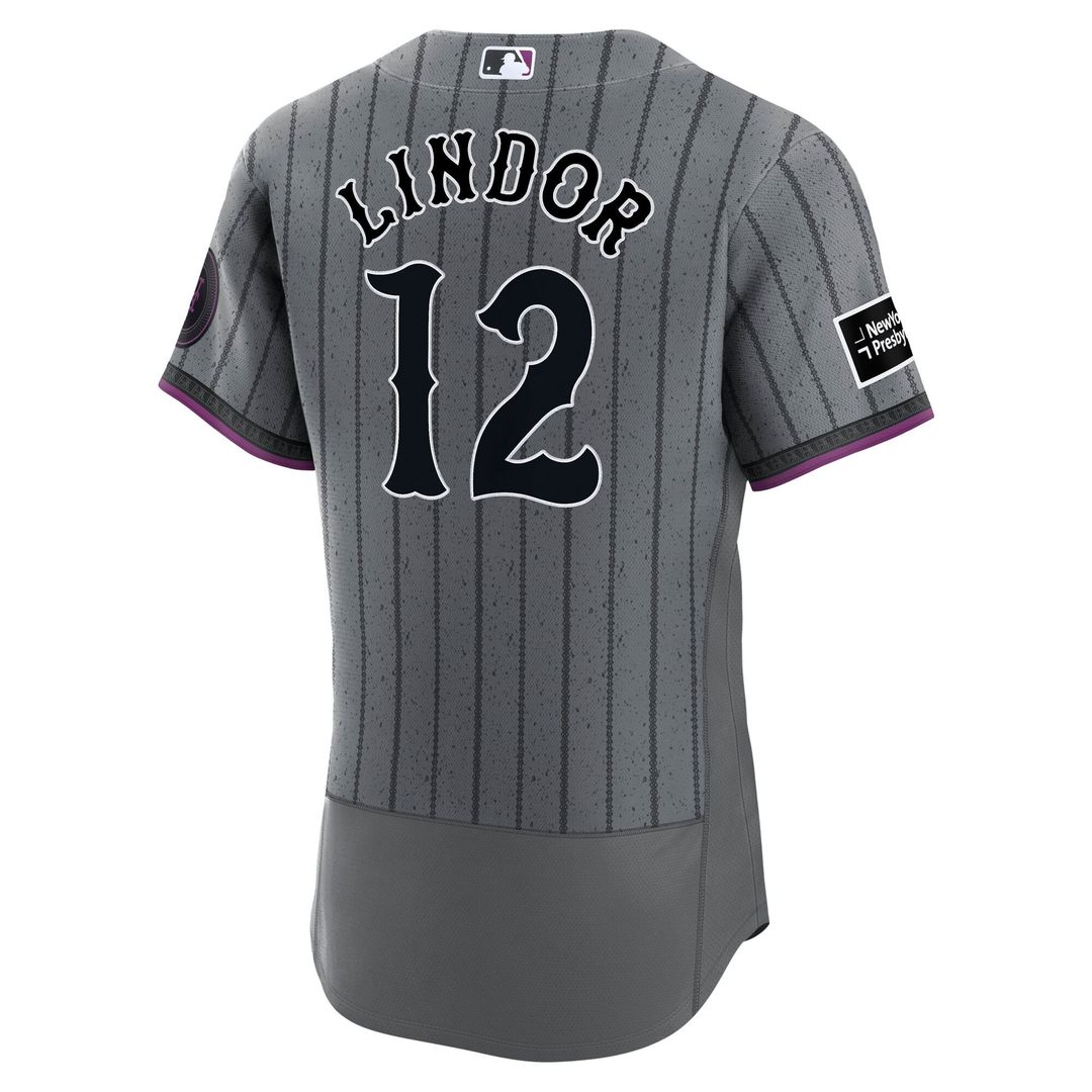 New York Mets Francisco Lindor Gray City Connect Authentic Sponsor Patch Jersey