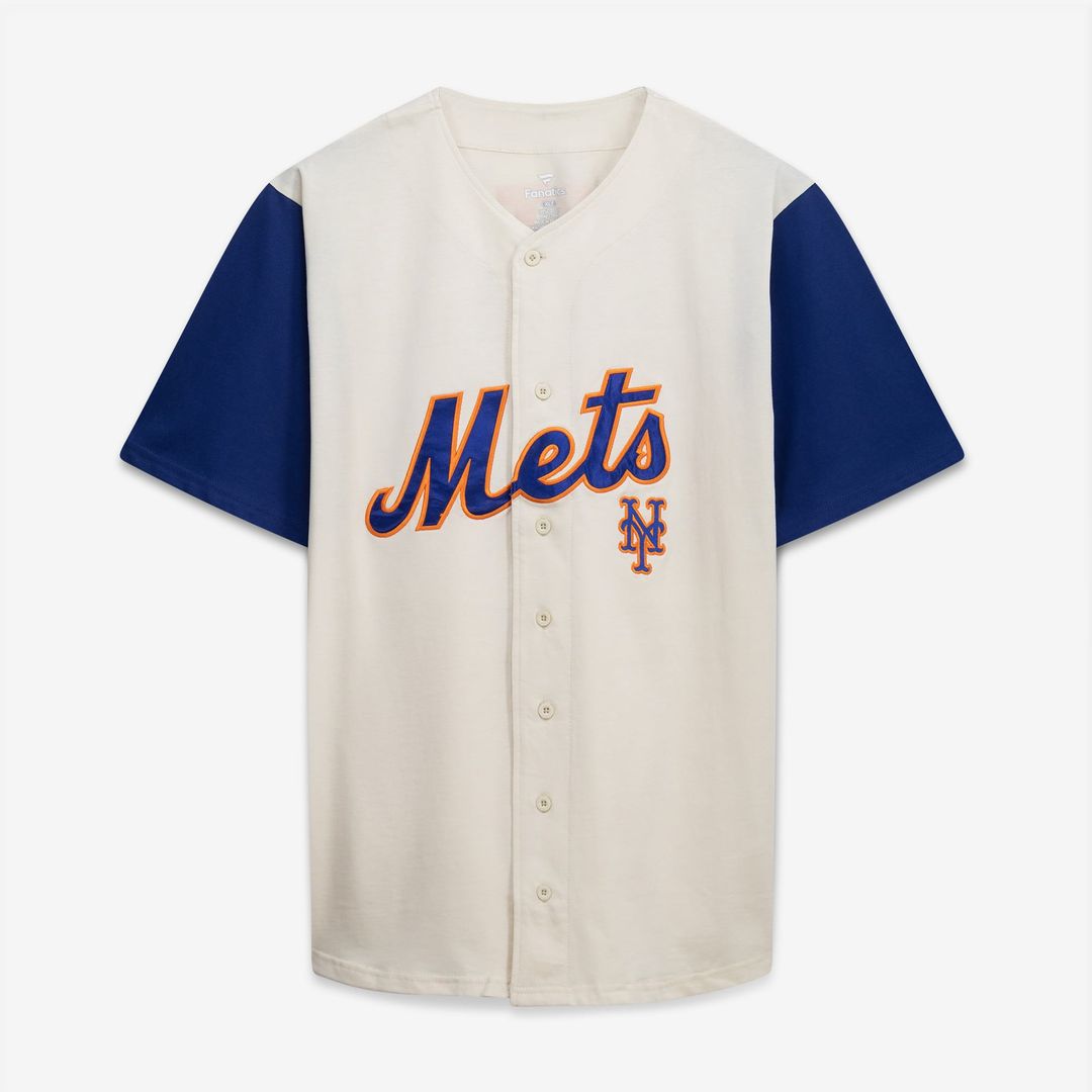 New York Mets Profile Cream/Royal Big & Tall Two-Color Fashion Jersey