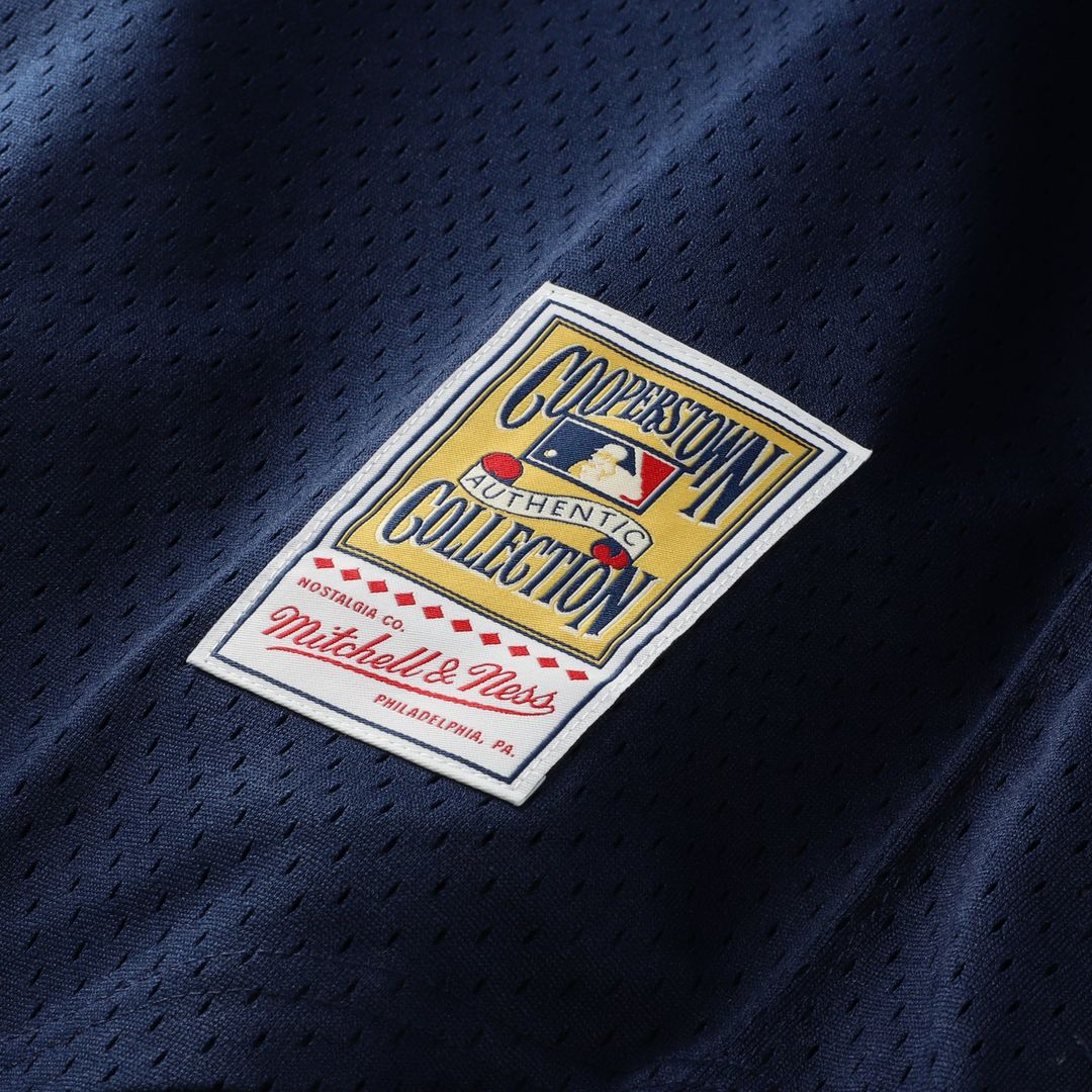 New York Yankees Derek Jeter Navy Cooperstown Collection Mesh Batting Practice Button-Up Jersey