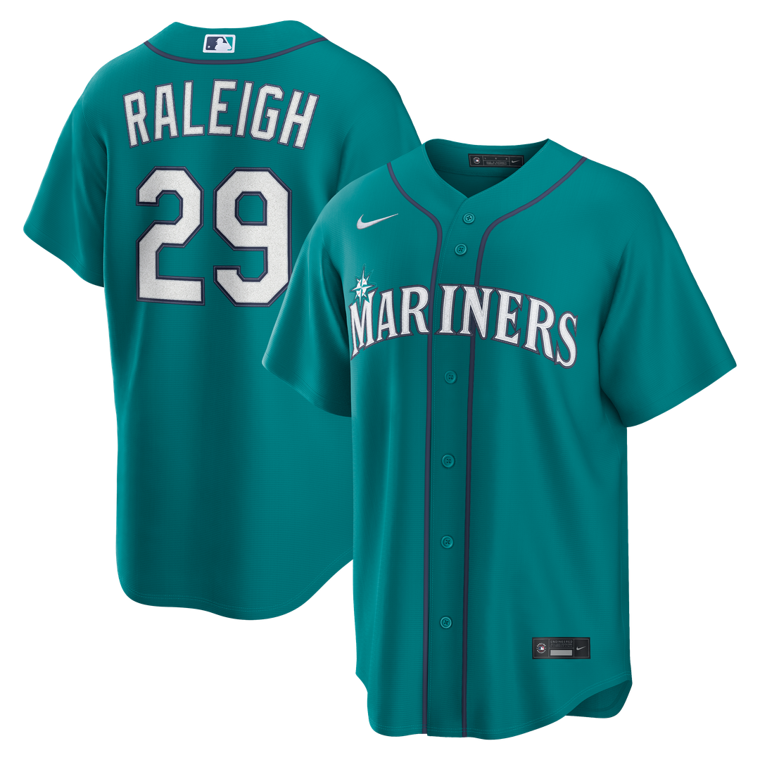 Seattle Mariners Cal Raleigh Navy Road Replica Jersey