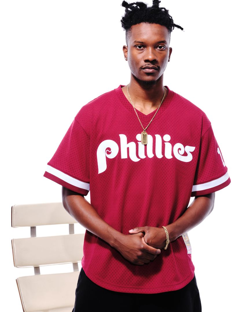 Philadelphia Phillies John Kruk Burgundy Big & Tall Cooperstown Collection Mesh Batting Practice Jersey