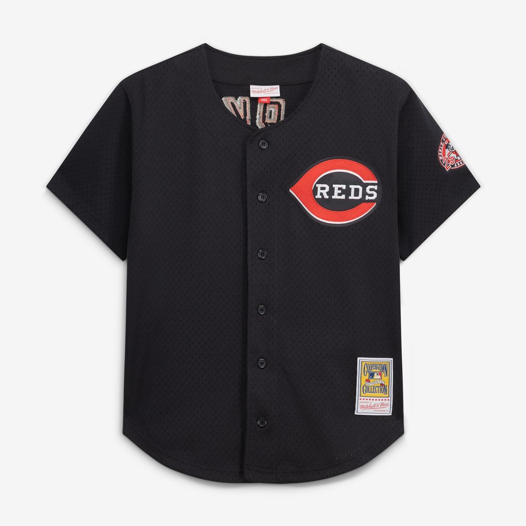 Cincinnati Reds Barry Larkin Red Throwback Cooperstown Mesh Batting Practice Jersey