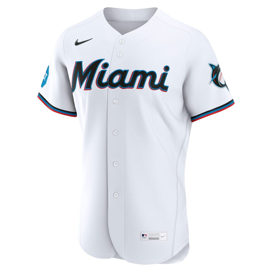 Miami Marlins White Home Sponsor Patch Authentic Jersey