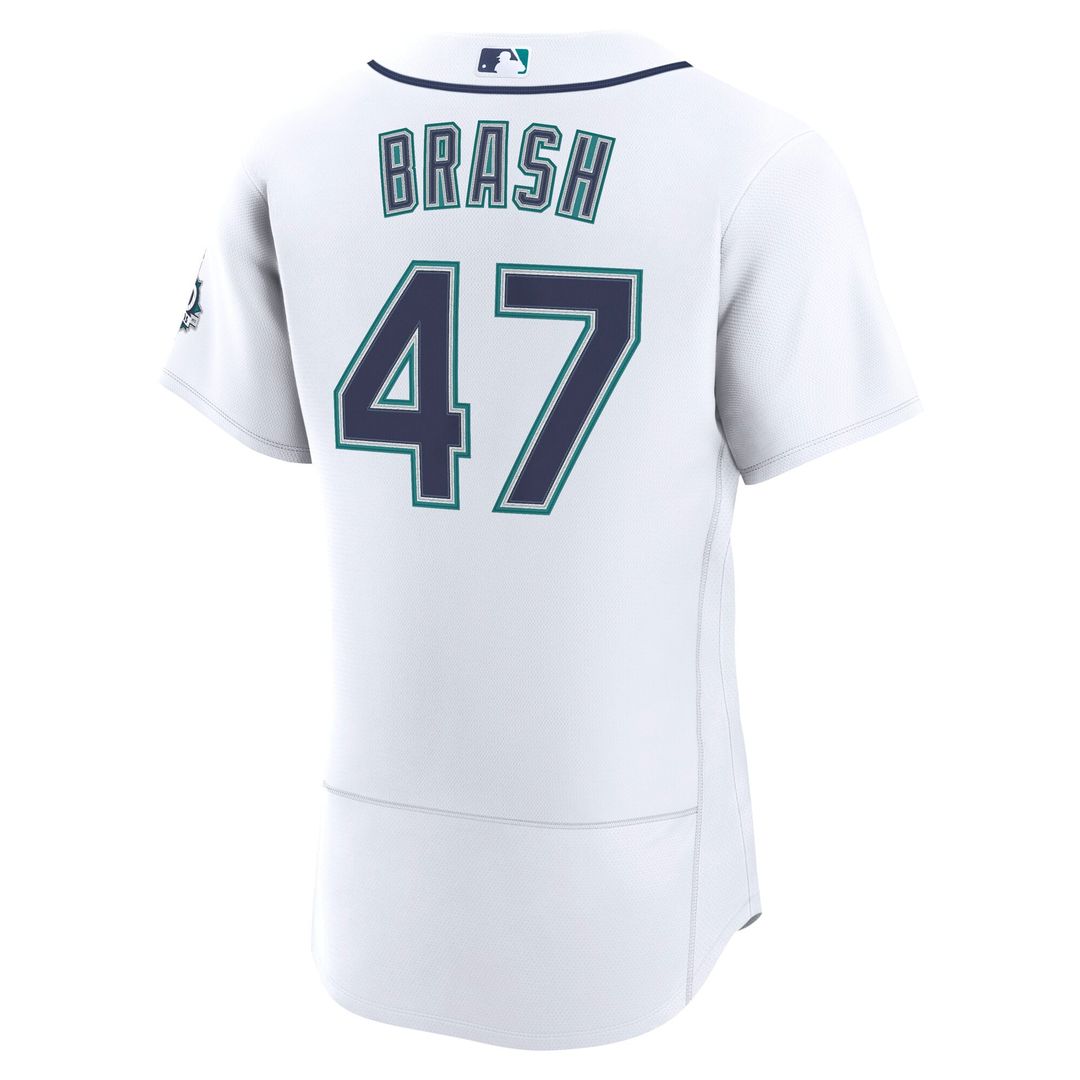 Seattle Mariners Matt Brash White Home 50th Season Authentic Jersey