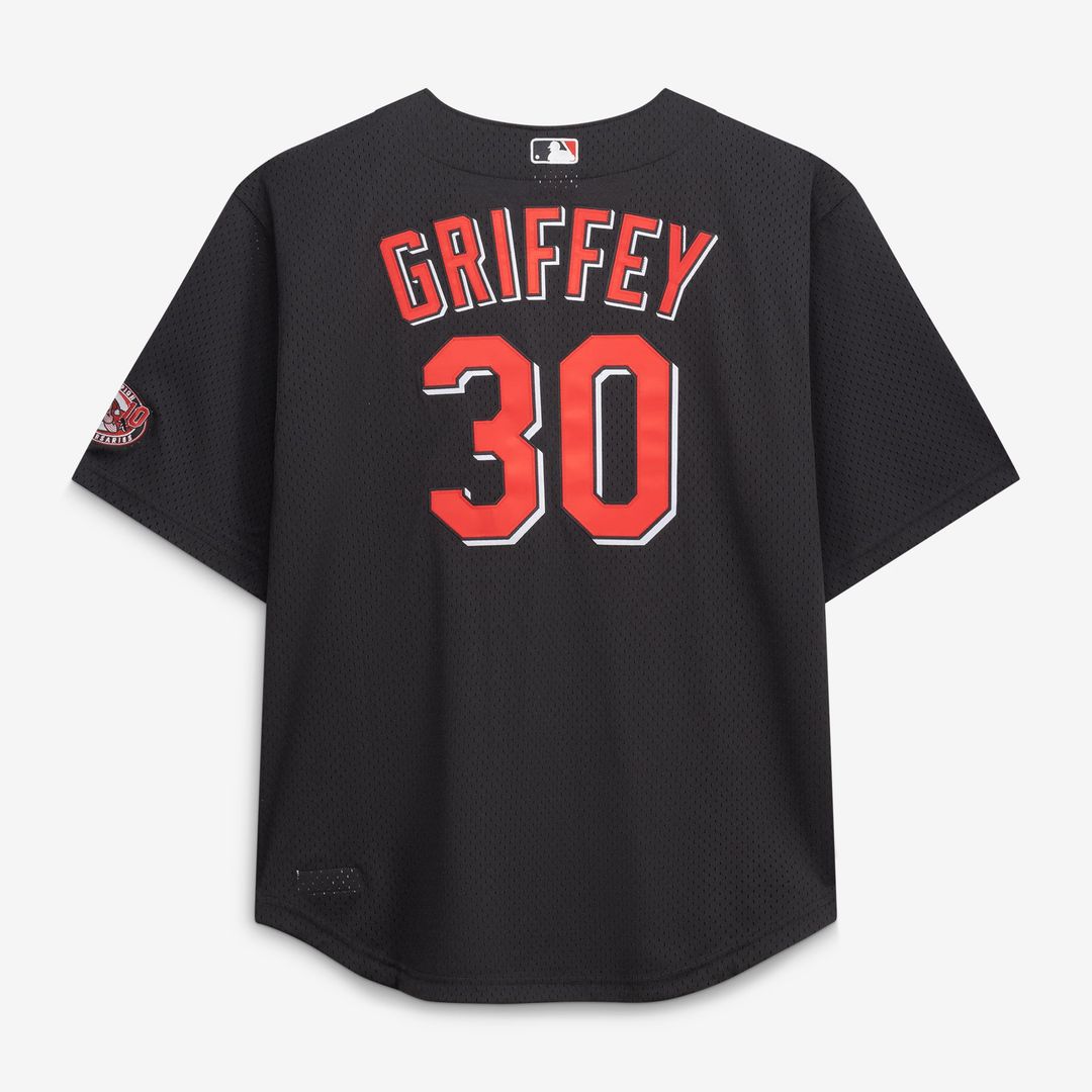 Cincinnati Reds Ken Griffey Jr. Black Big & Tall Cooperstown Mesh Batting Practice Jersey