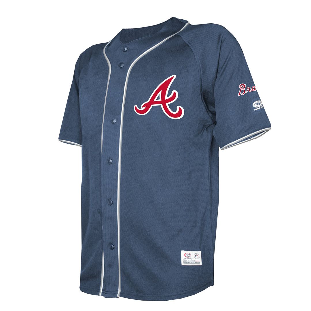 Atlanta Braves Navy Team Color Full-Button Fashion Jersey