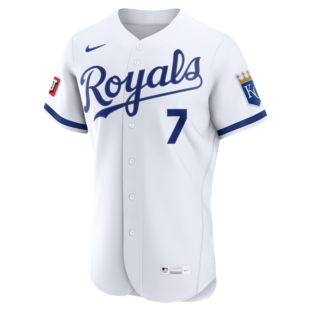 Kansas City Royals Bobby Witt Jr. White Home Authentic Sponsor Patch Jersey