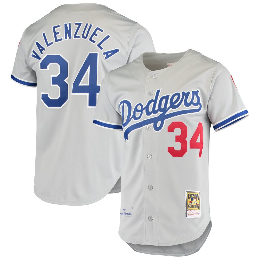 Los Angeles Dodgers Fernando Valenzuela Gray Authentic Jersey