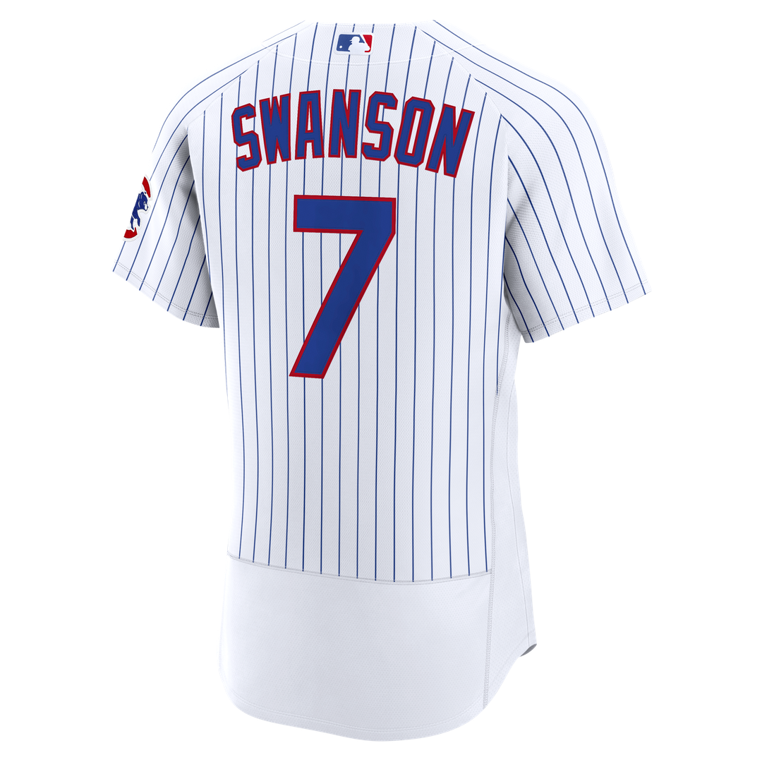 Chicago Cubs Dansby Swanson White Home Authentic Jersey