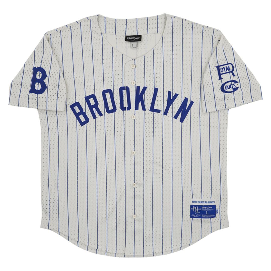 Brooklyn Royal Giants #5 Rings & Crwns Cream Mesh Button-Down Replica Jersey