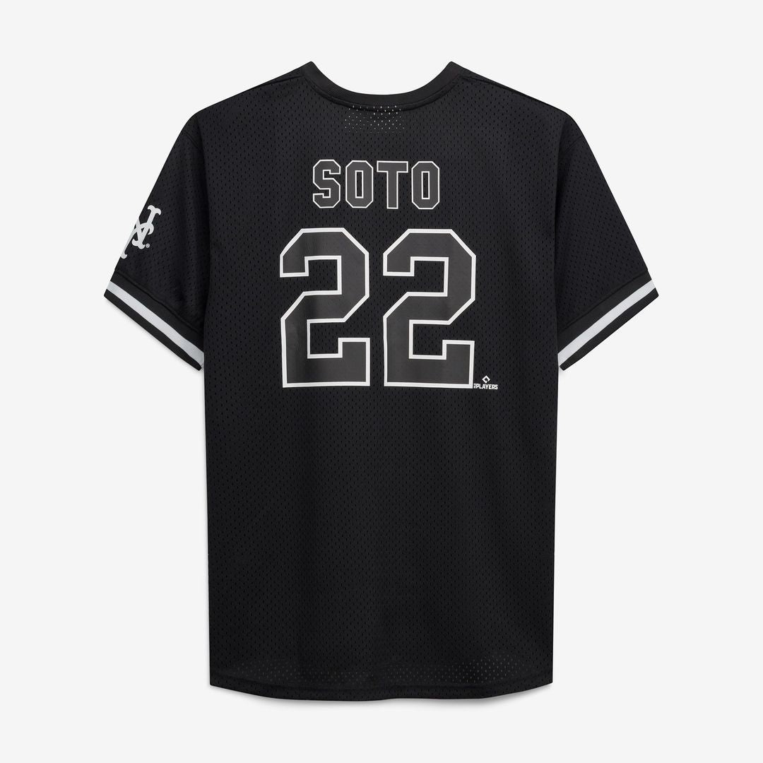 New York Mets Juan Soto Black/White Big & Tall Heavyweight Mesh Jersey