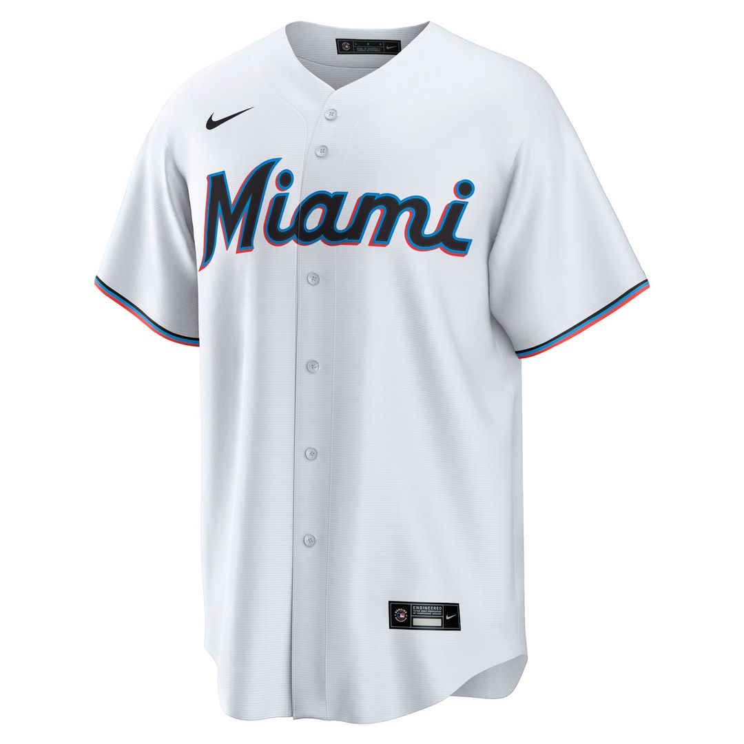 Miami Marlins Connor Norby White Home Replica Jersey