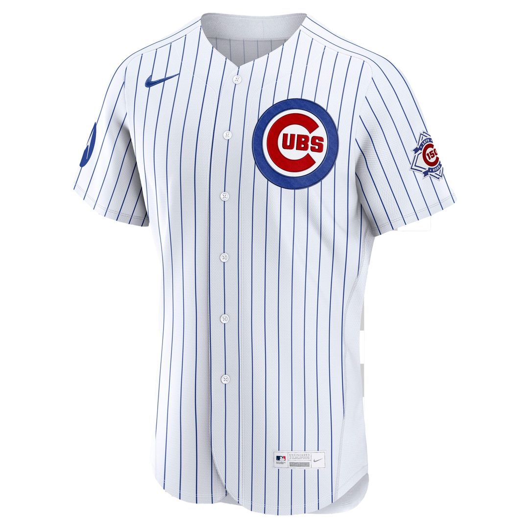 Chicago Cubs White Home Sponsor Patch Authentic Jersey