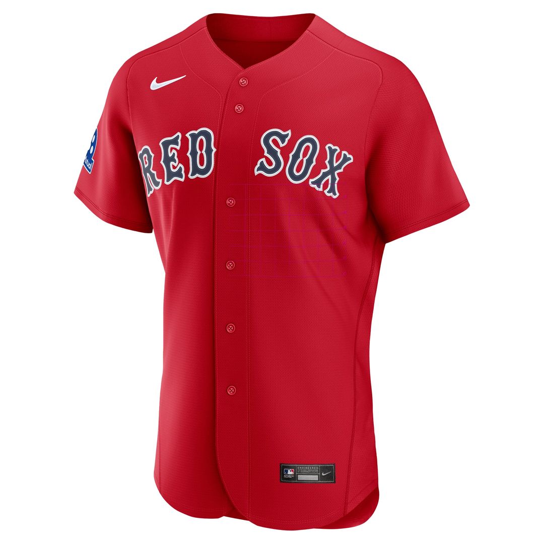 Boston Red Sox Red Alternate Sponsor Patch Authentic Jersey