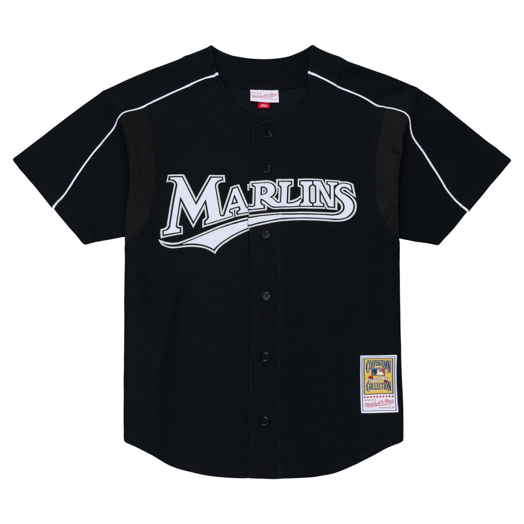 Florida Marlins Miguel Cabrera Black 2003 Cooperstown Mesh Batting Practice Button-Up Jersey