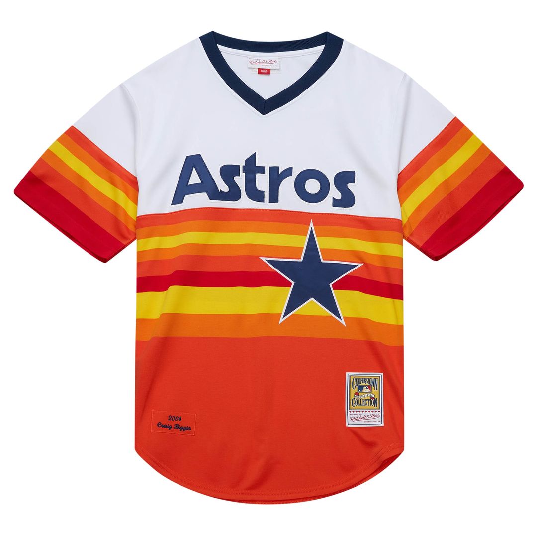 Houston Astros Craig Biggio White 2004 Cooperstown Collection Authentic Throwback Jersey