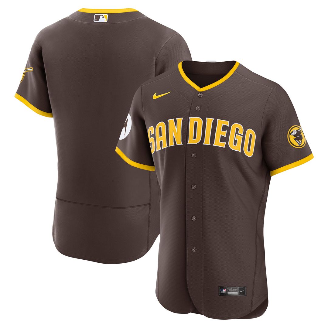 San Diego Padres Khaki Alternate Sponsor Patch Authentic Jersey