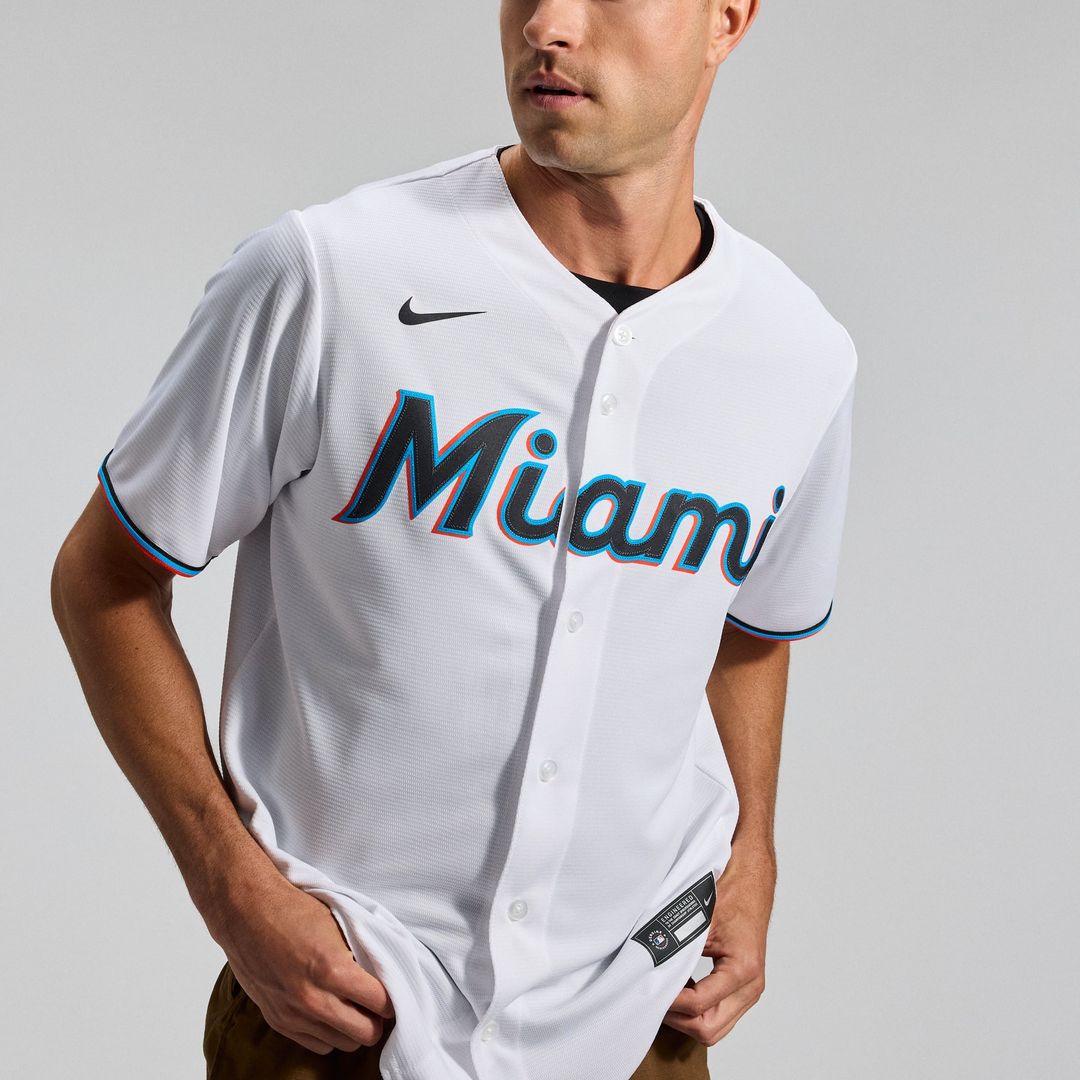 Miami Marlins White Home Replica Team Jersey