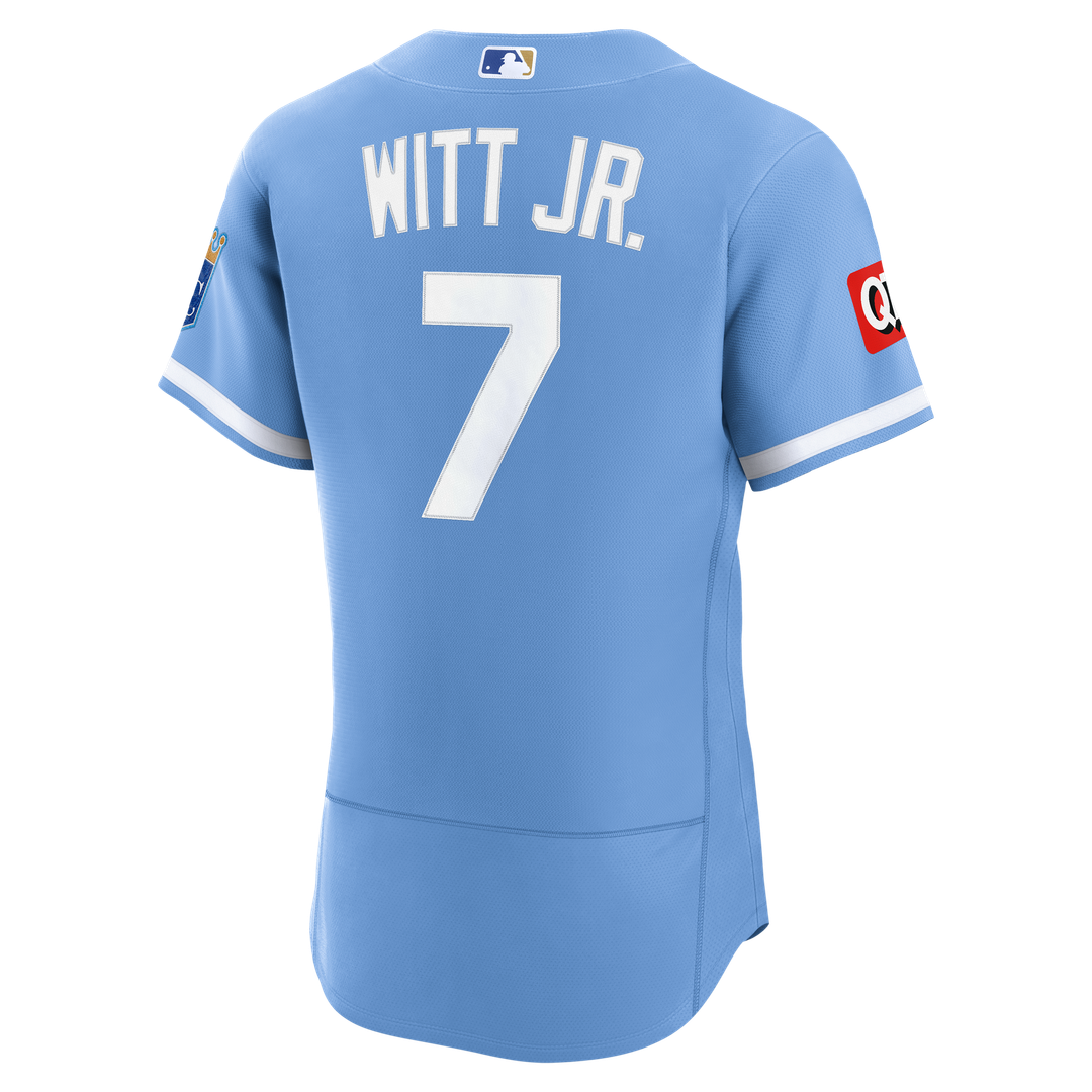 Kansas City Royals Bobby Witt Jr. White Home Authentic Sponsor Patch Jersey