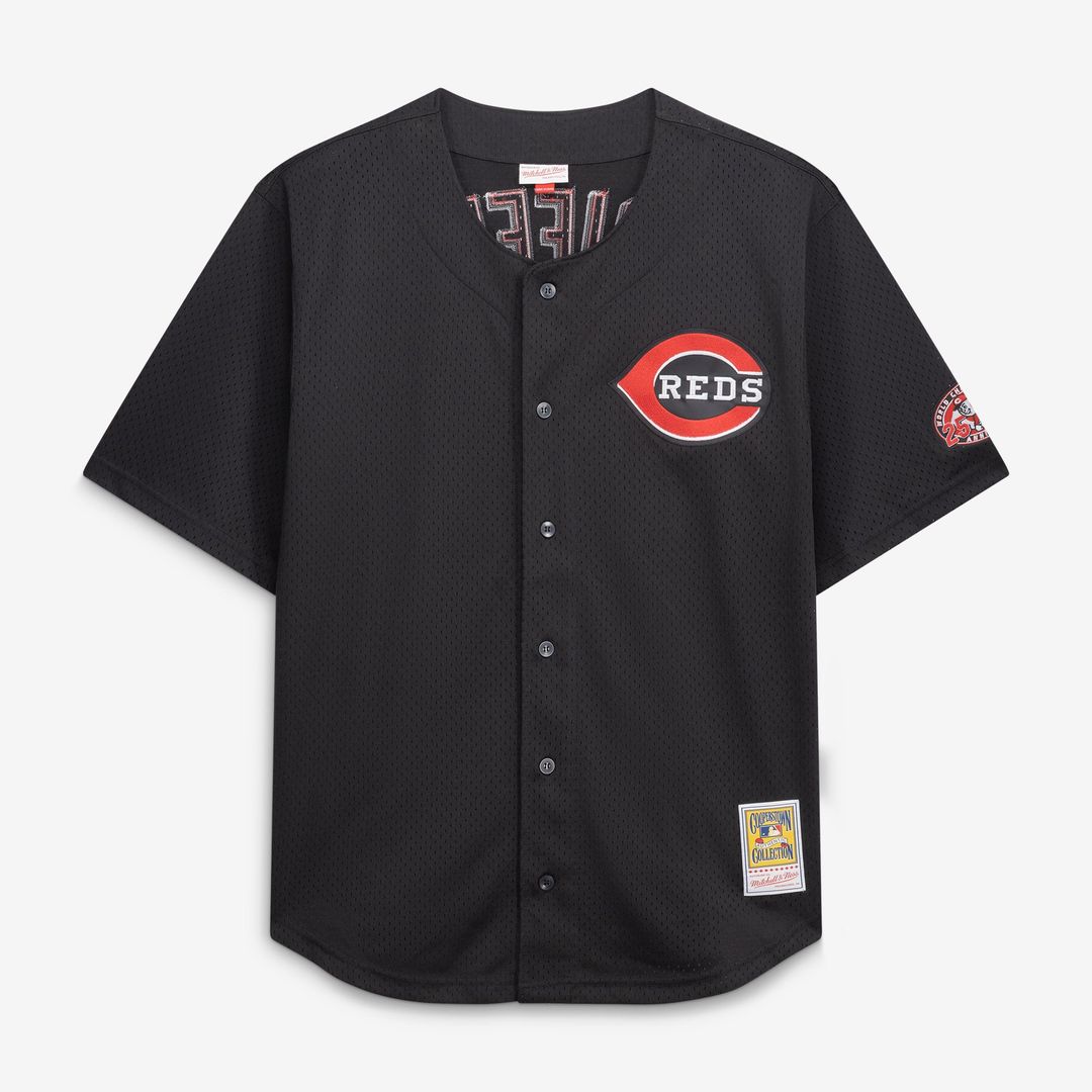 Cincinnati Reds Ken Griffey Jr. Black Big & Tall Cooperstown Mesh Batting Practice Jersey