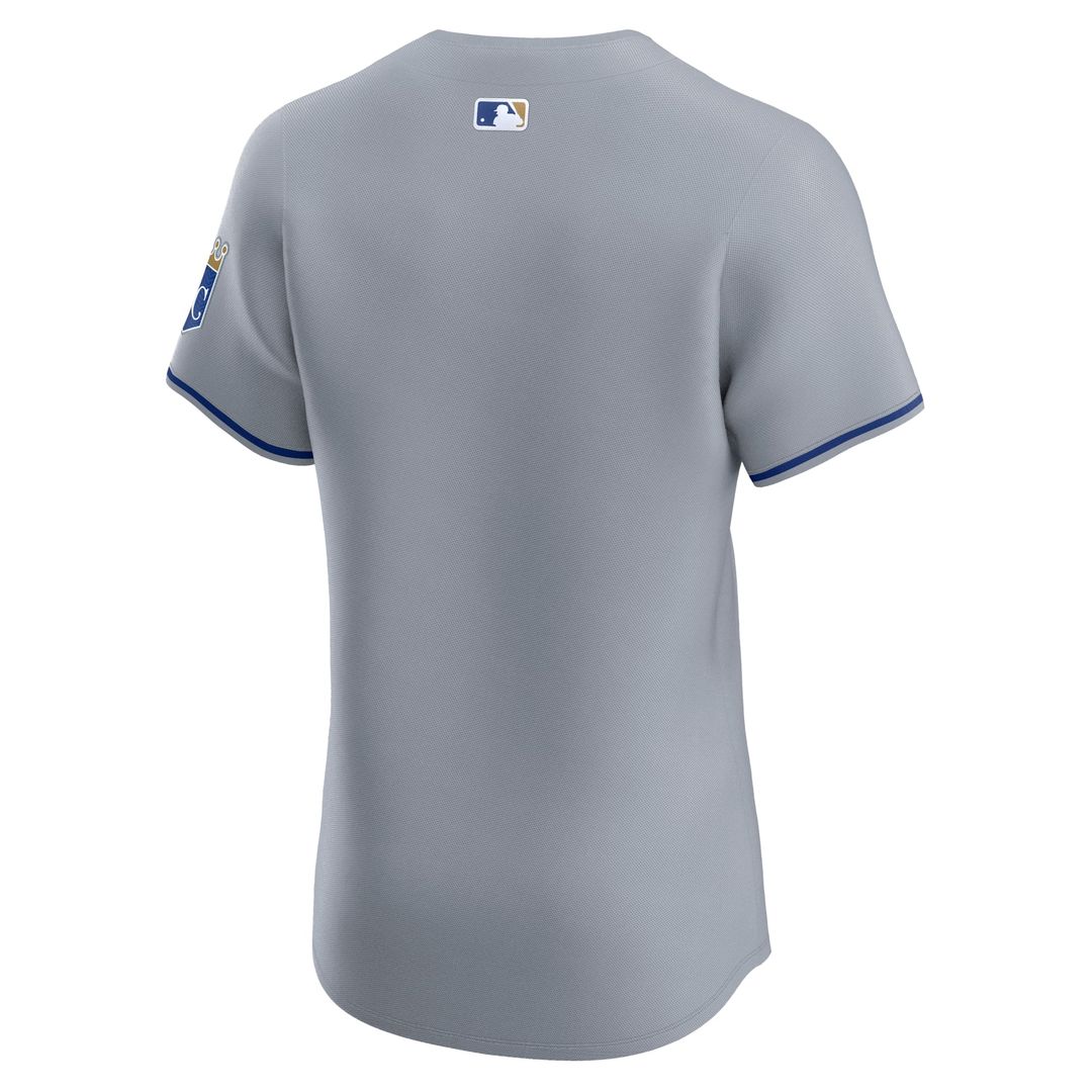 Kansas City Royals Gray Road Vapor Premier Elite Patch Jersey