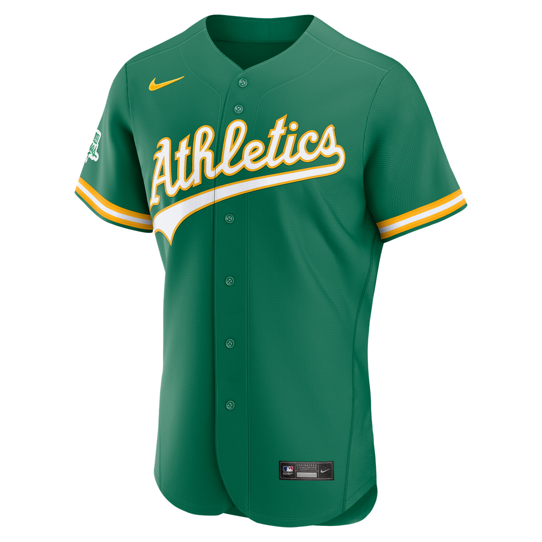 Athletics Green Alternate Sponsor Patch Authentic Jersey