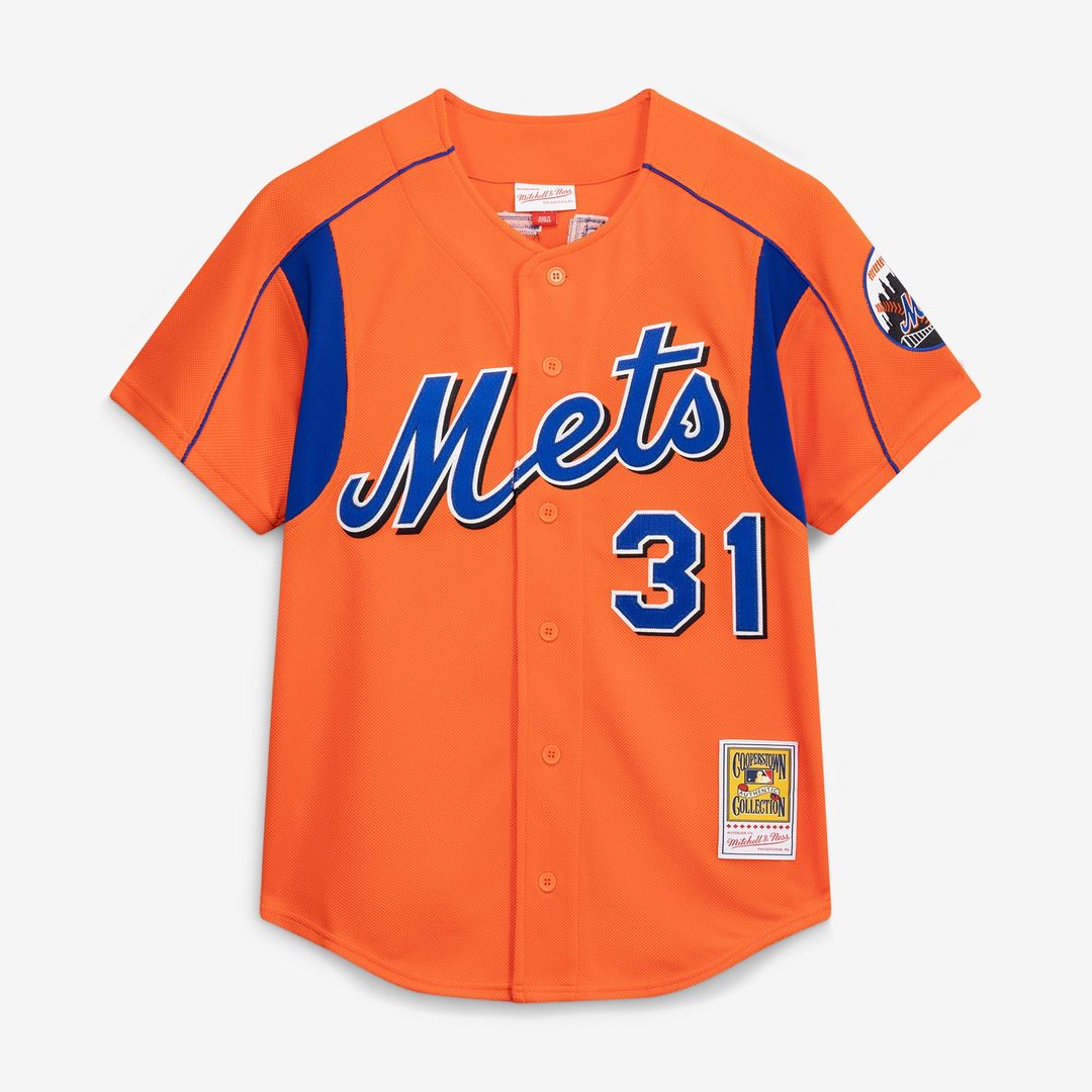 New York Mets Mike Piazza Royal Cooperstown Collection Mesh Batting Practice Button-Up Jersey