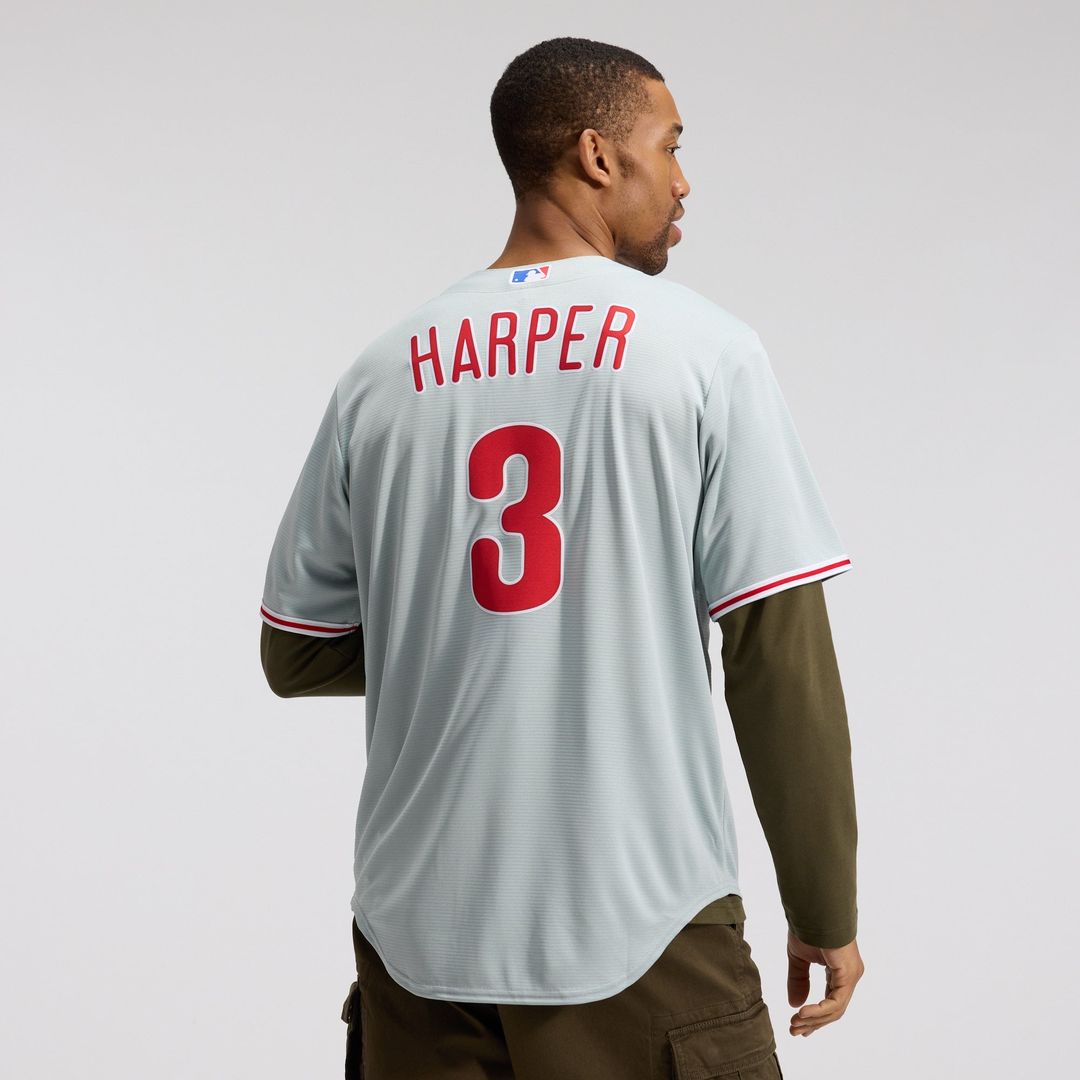 Philadelphia Phillies Bryce Harper Gray Road Replica Jersey
