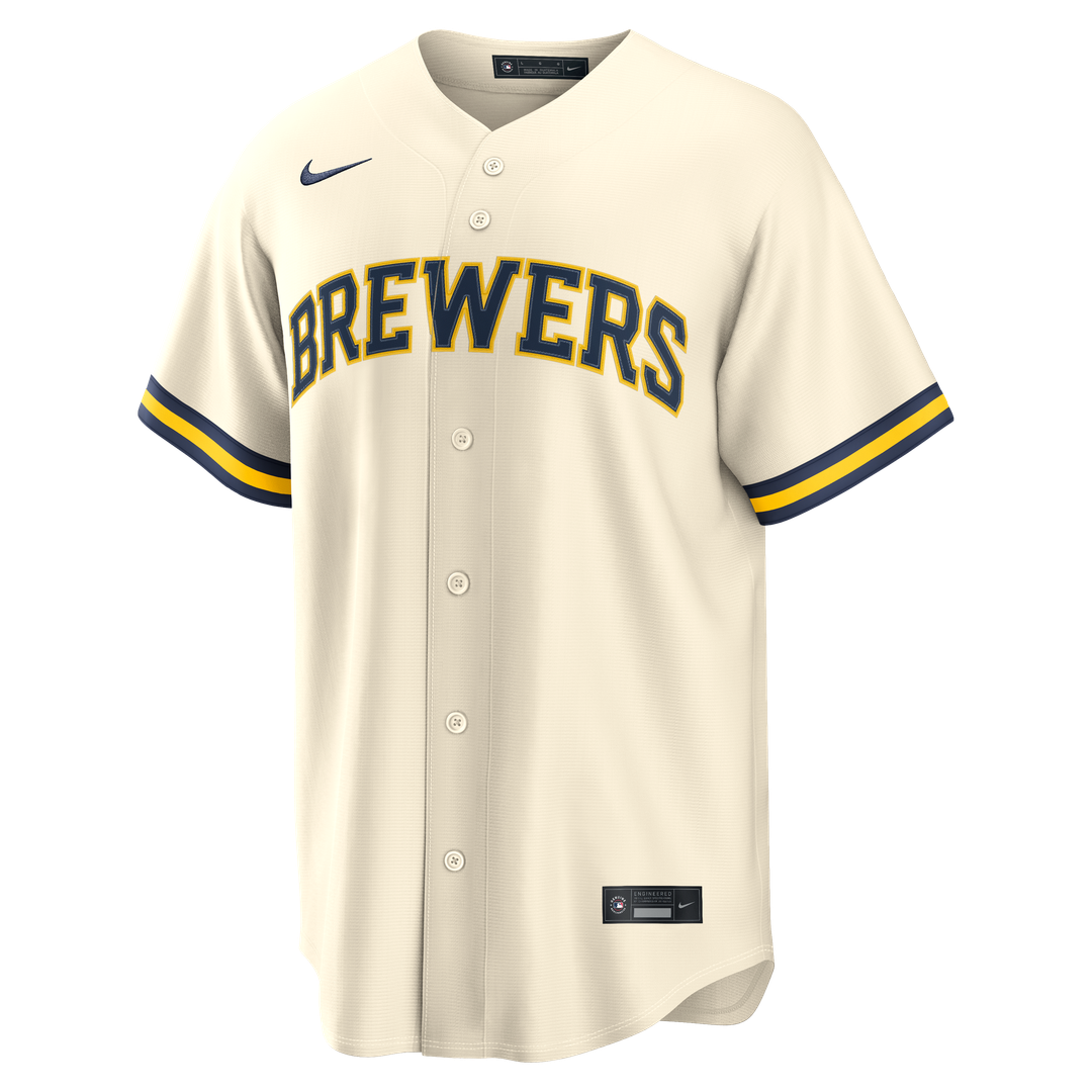 Milwaukee Brewers Christian Yelich Cream Home Replica Jersey