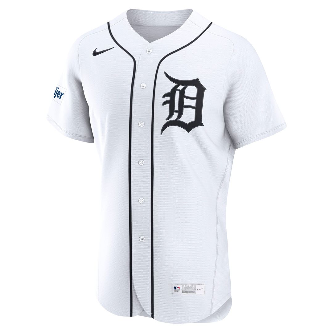 Detroit Tigers White Home Sponsor Patch Authentic Jersey