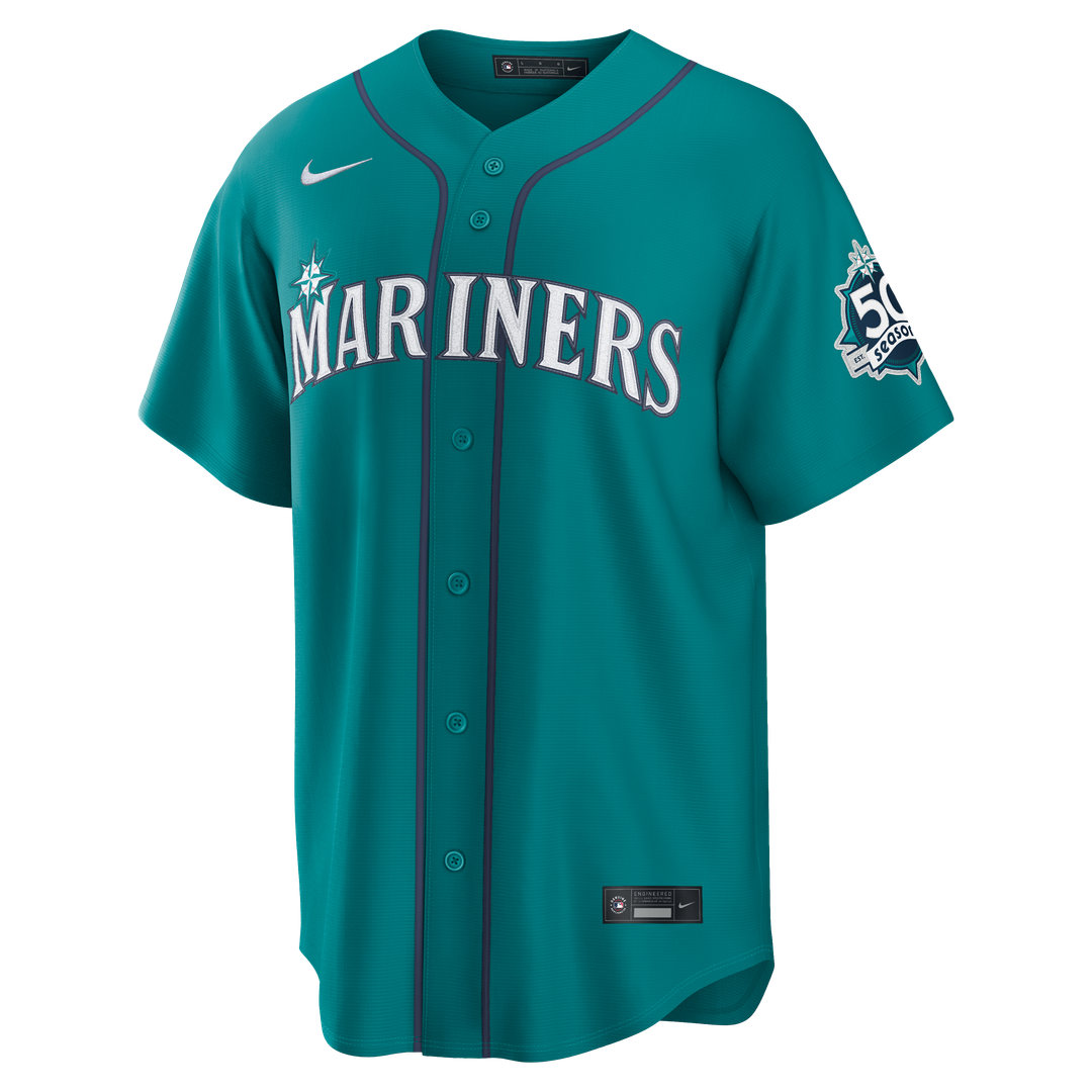 Seattle Mariners Julio Rodríguez Teal Alternate Stadium 50th Season Patch Jersey