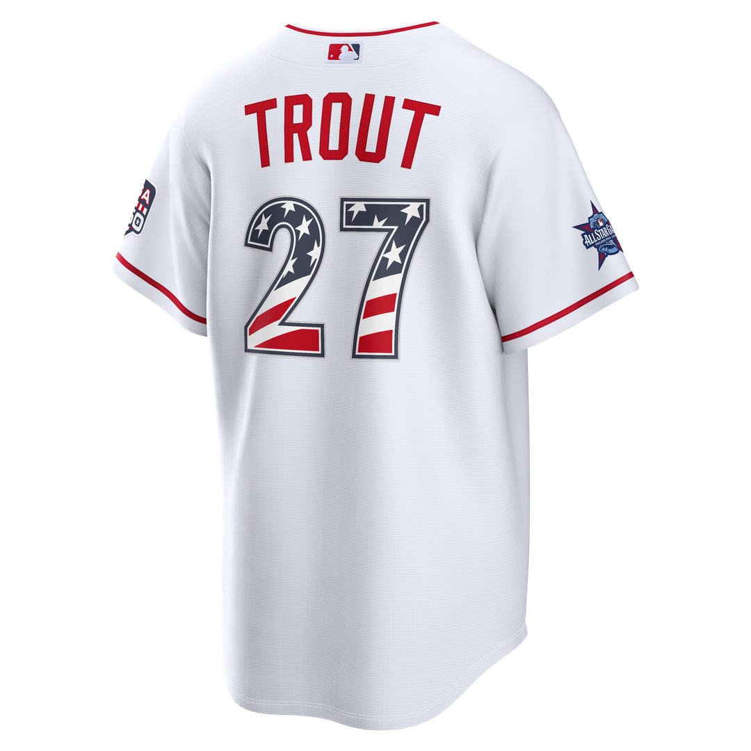 2026 All-Star Edition Stars & Stripes Men's Los Angeles Angels Mike Trout White Stadium Jersey