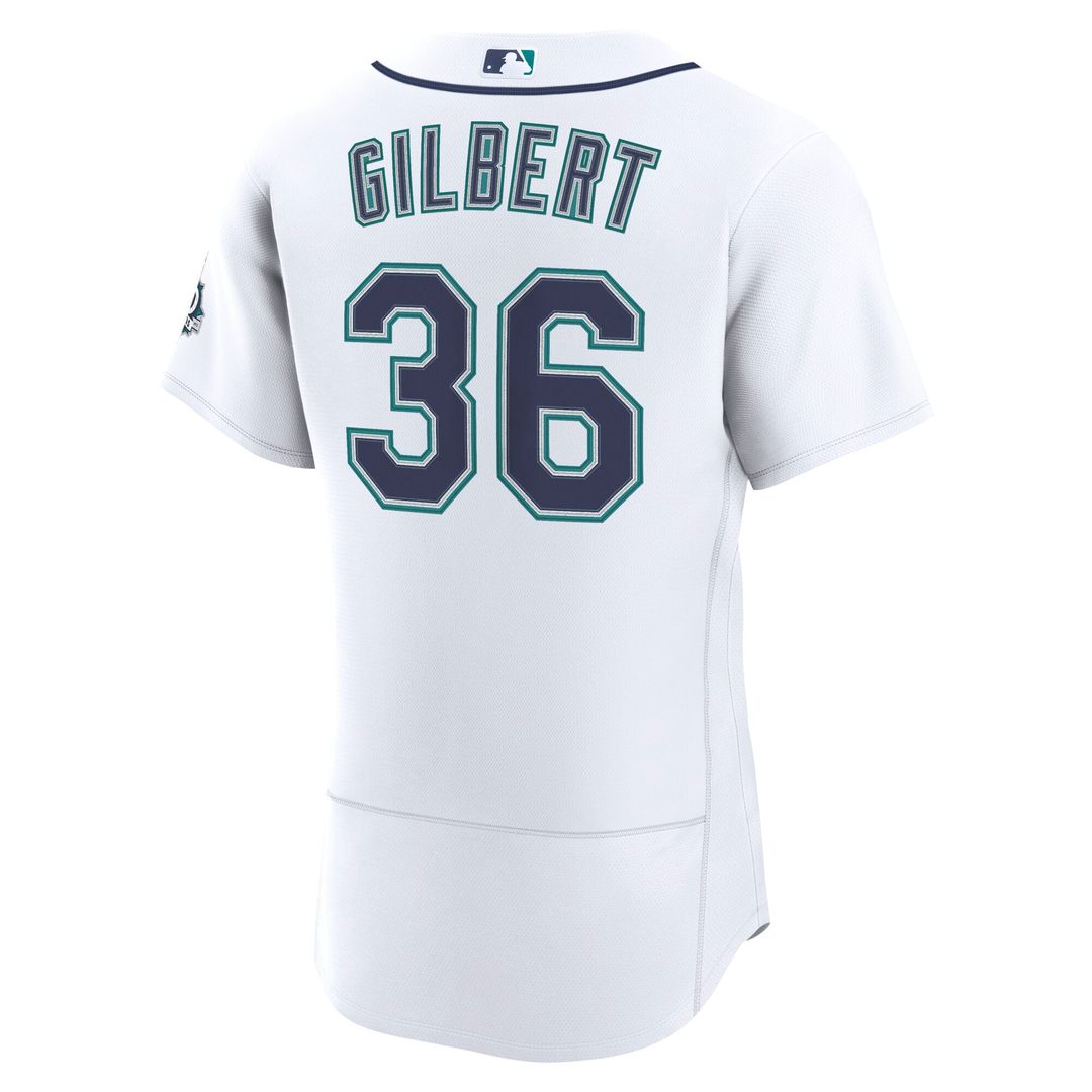 Seattle Mariners Logan Gilbert White Home 50th Season Authentic Jersey