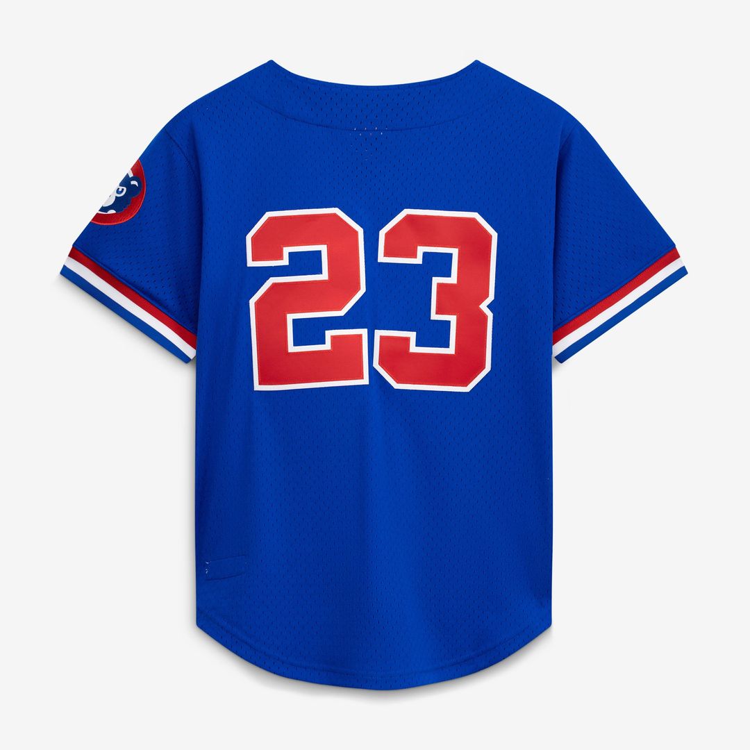 Chicago Cubs Ryne Sandberg Royal Cooperstown Collection 1996 Mesh Batting Practice Button-Up Jersey