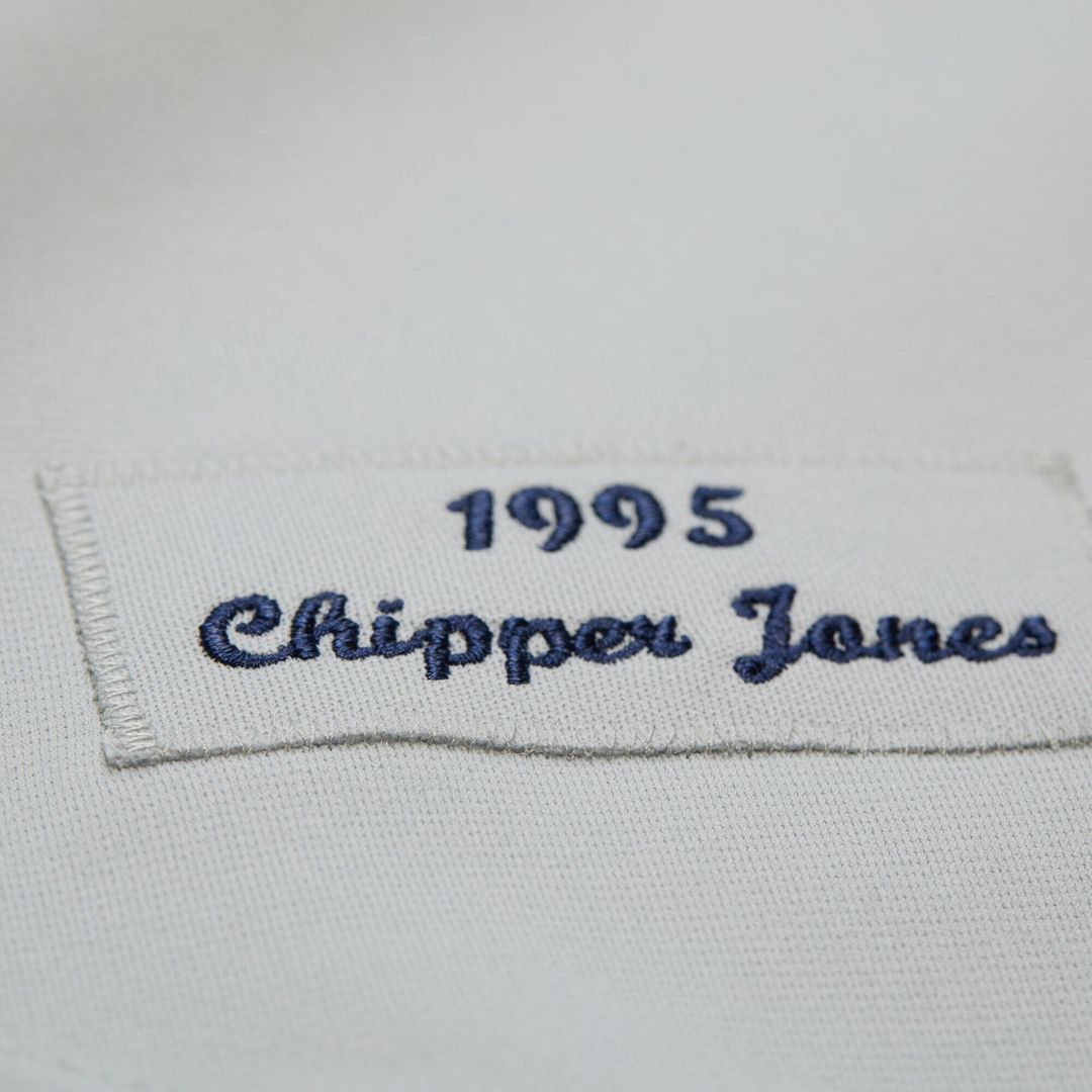 Atlanta Braves Chipper Jones Gray 1995 Throwback Authentic Jersey