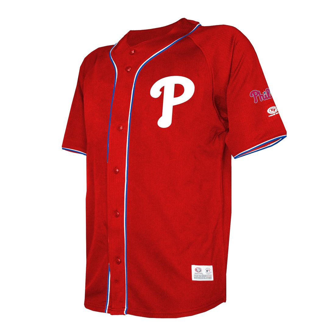 Philadelphia Phillies Red Team Color Full-Button Fashion Jersey