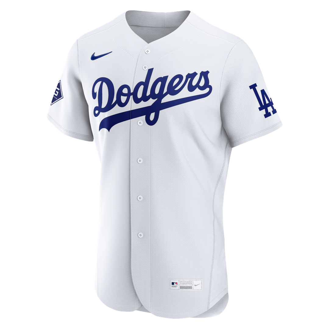 Los Angeles Dodgers White Home Sponsor Patch Authentic Jersey