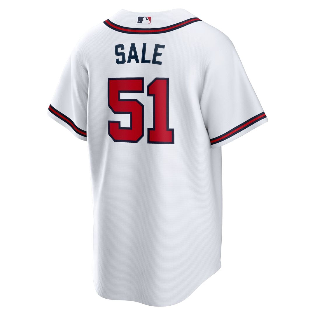 Atlanta Braves Chris Sale White Home Replica Jersey
