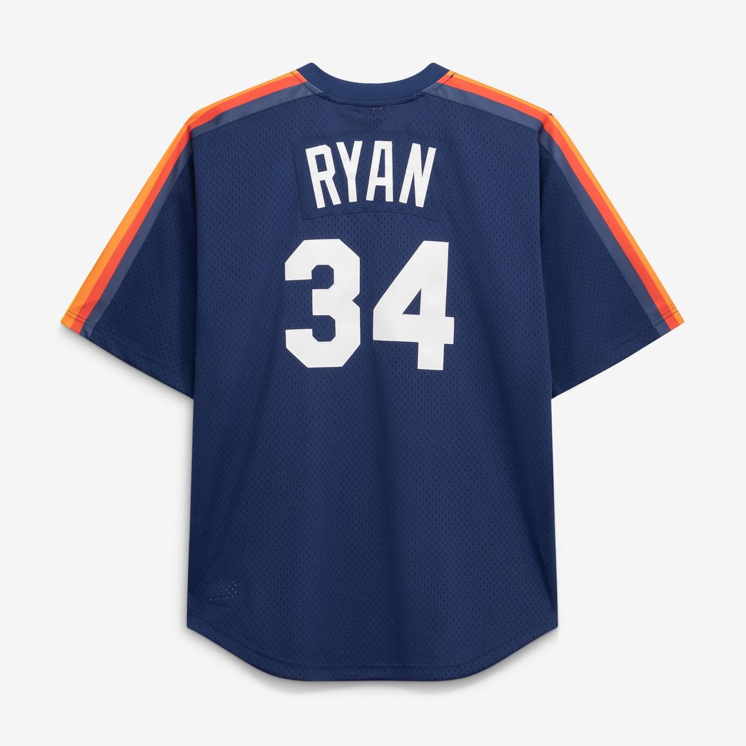 Houston Astros Nolan Ryan Navy Cooperstown Collection Big & Tall Mesh Batting Practice Jersey