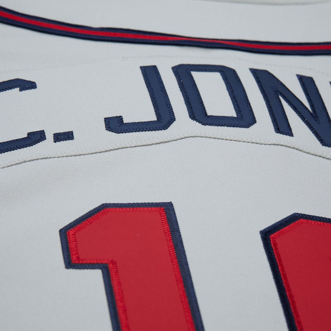 Atlanta Braves Chipper Jones Gray 1995 Throwback Authentic Jersey