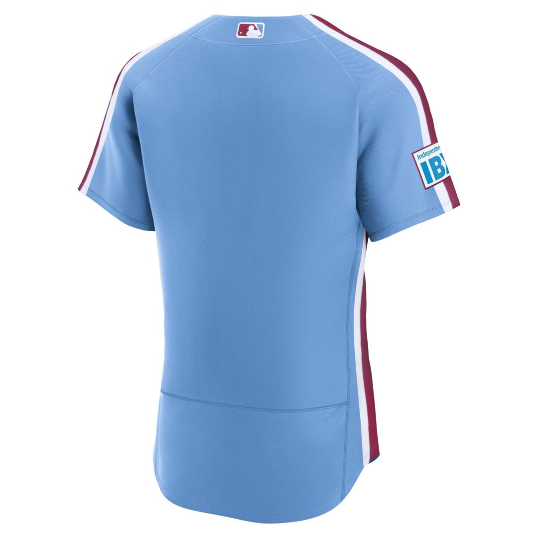 Philadelphia Phillies Light Blue Alternate Sponsor Patch Authentic Jersey