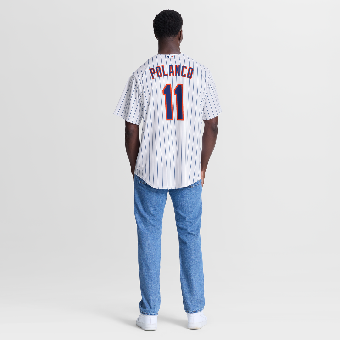 New York Mets Jorge Polanco White Home Replica Jersey