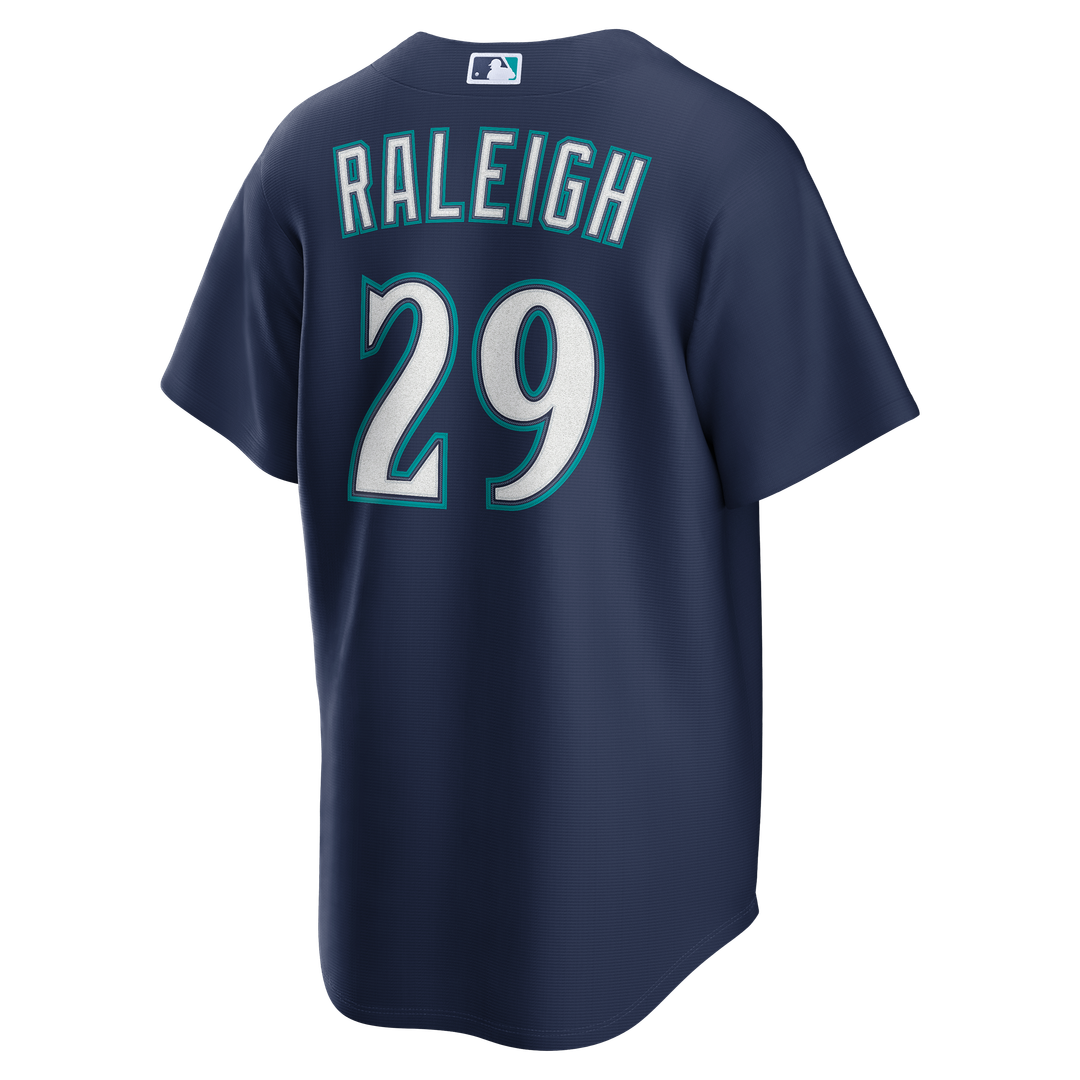 Seattle Mariners Cal Raleigh Navy Road Replica Jersey