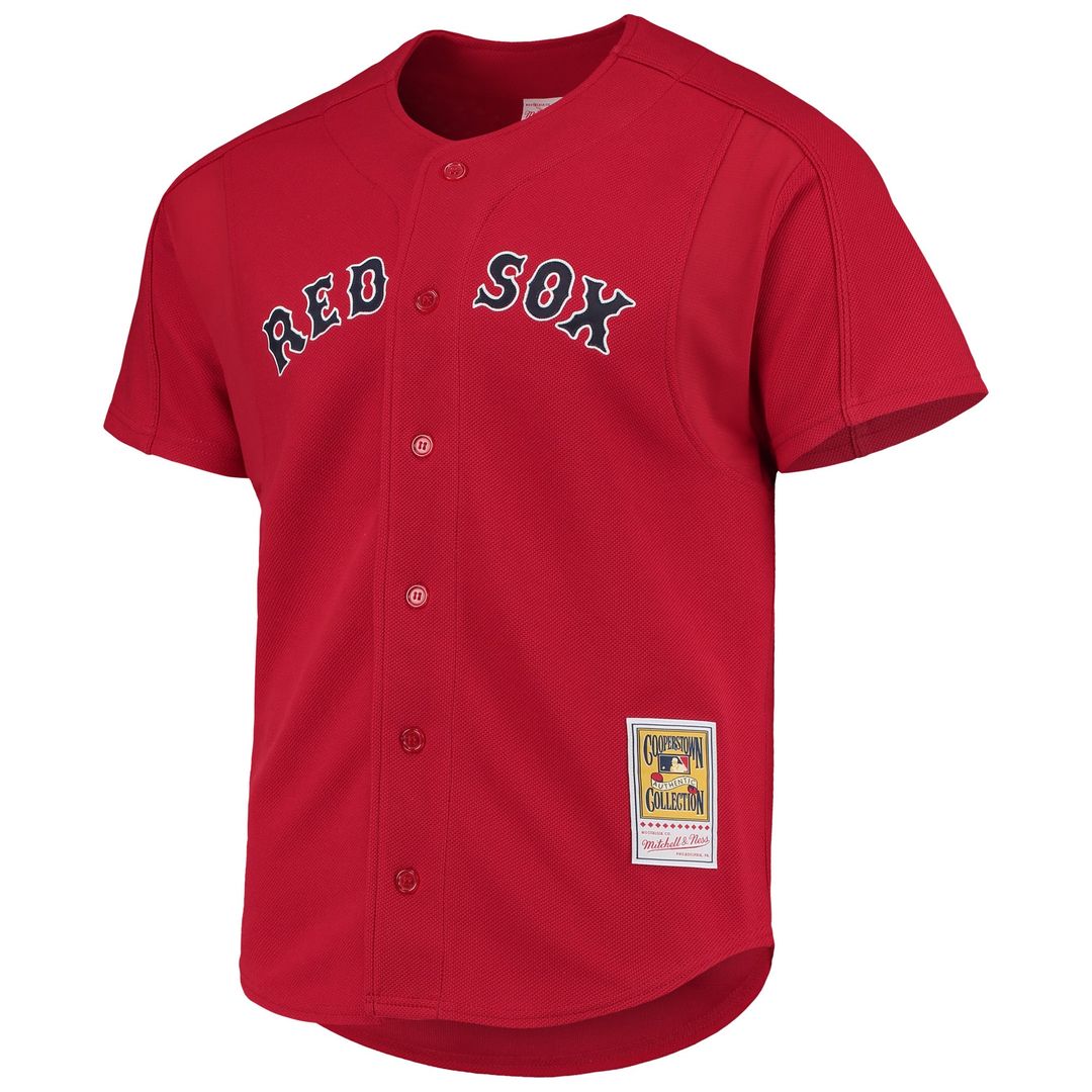 Boston Red Sox David Ortiz Red Cooperstown Collection Mesh Batting Practice Button-Up Jersey