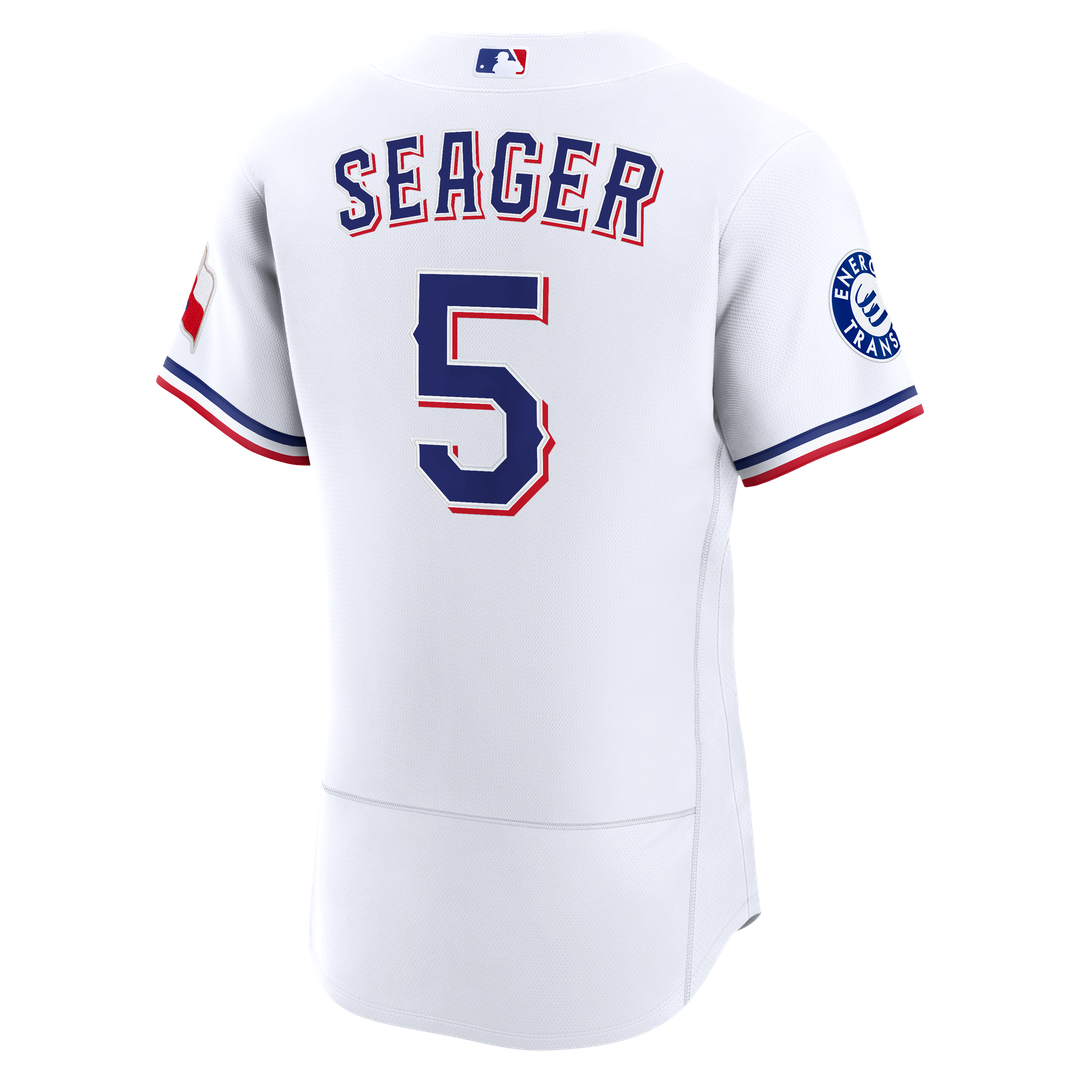 Texas Rangers Corey Seager White Home Authentic Sponsor Patch Jersey