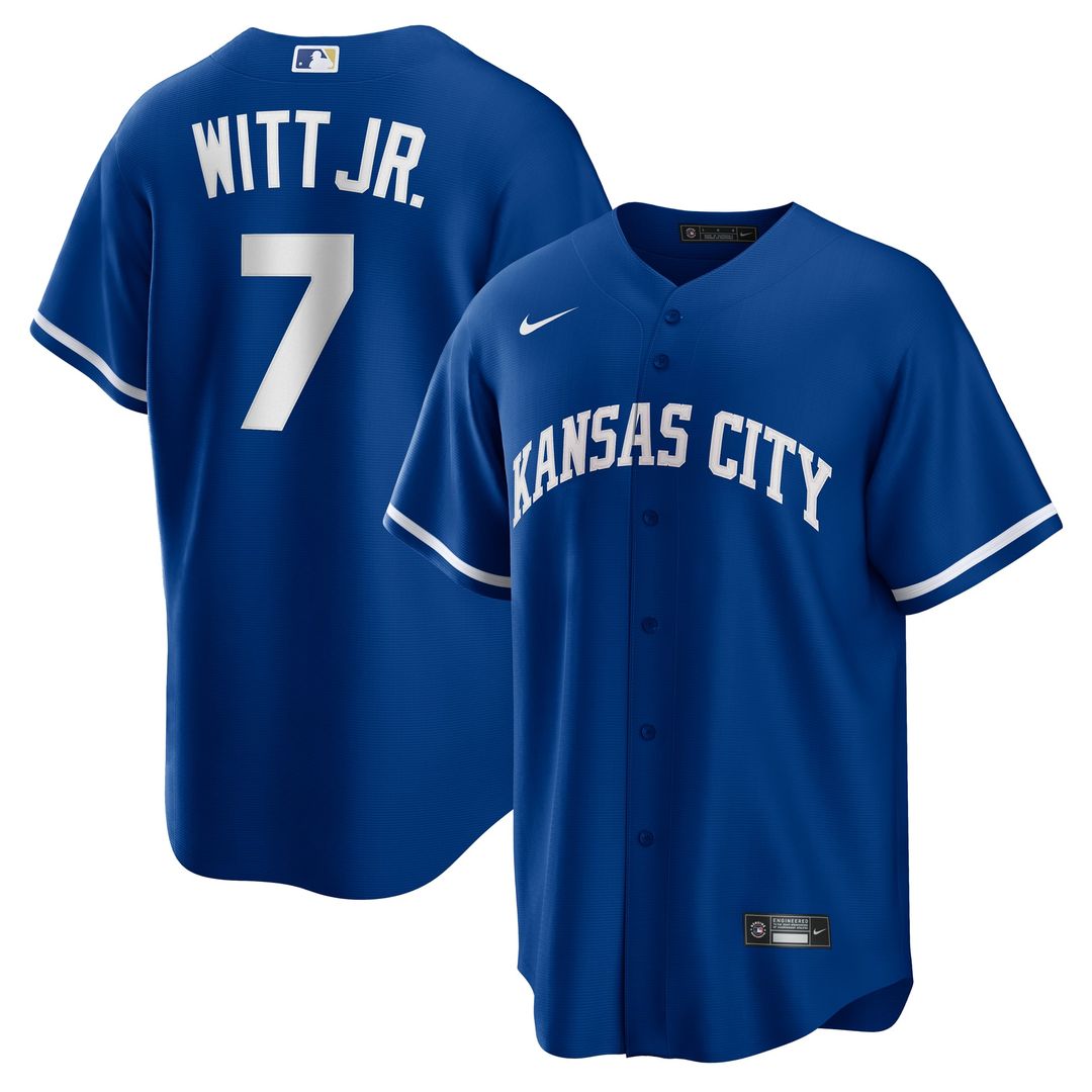 Kansas City Royals Bobby Witt Jr. Rush Blue Alternate 2 Replica Jersey