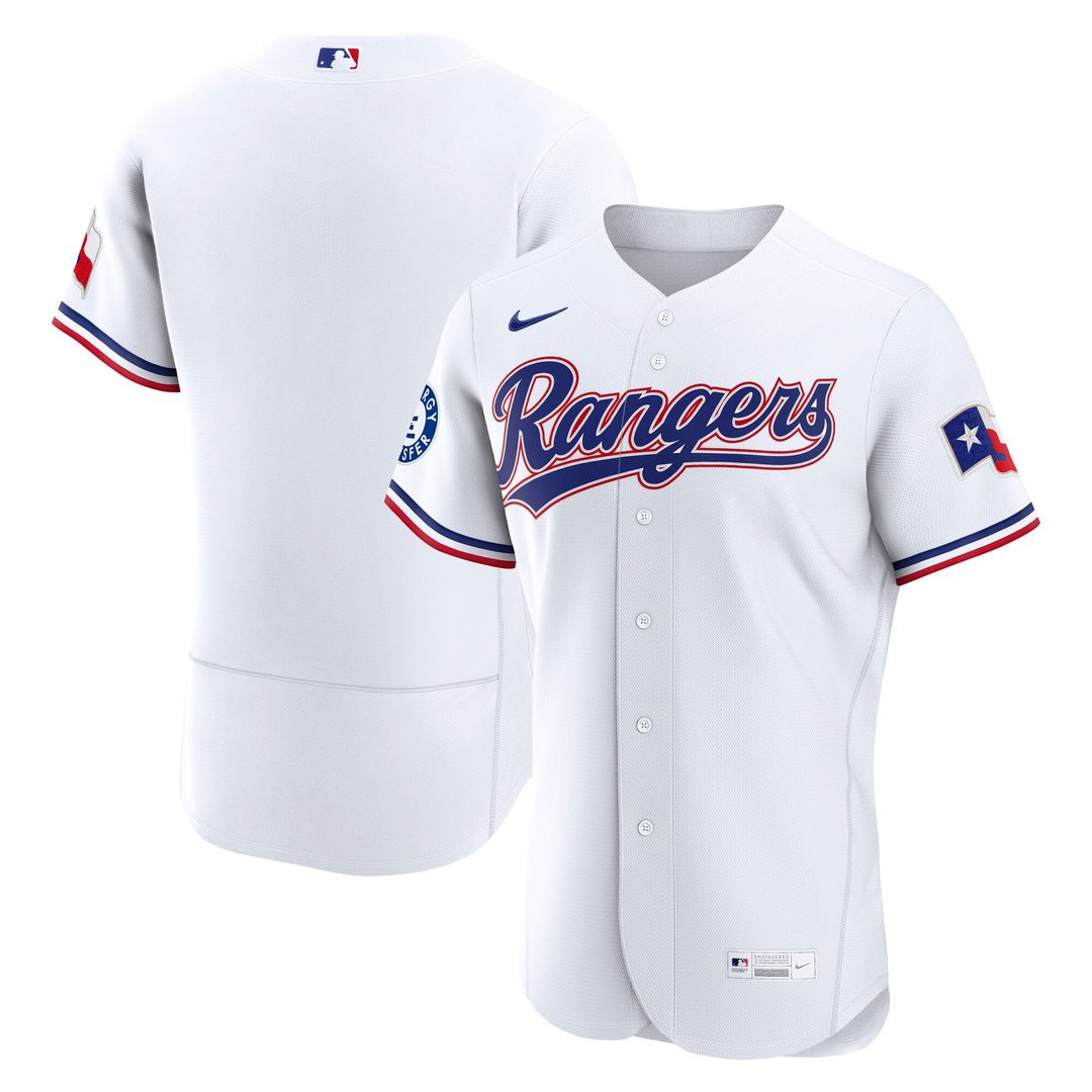 Texas Rangers Light Blue Alternate Sponsor Patch Authentic Jersey