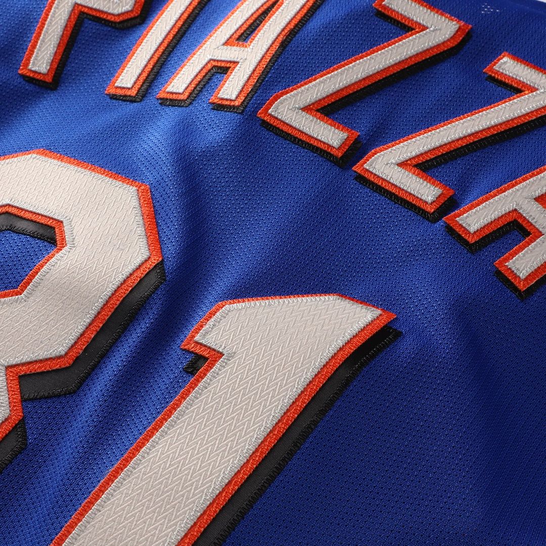 New York Mets Mike Piazza Royal Cooperstown Collection Mesh Batting Practice Button-Up Jersey