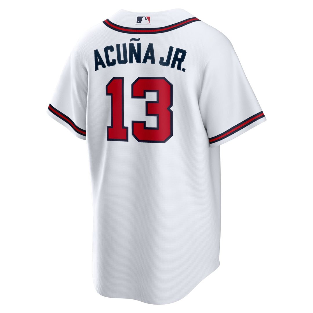 Atlanta Braves Ronald Acuna Jr. White Home Replica Player Name Jersey